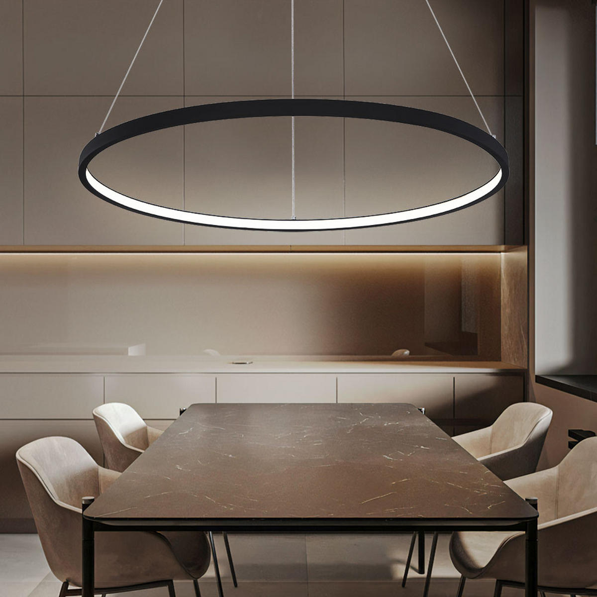 LED HÄNGELEUCHTE Ralph Schwarz - Schwarz, Metall (60/60/120cm) - Globo Lighting