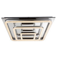 LED DECKENLEUCHTE RETA Silber Kristalloptik - Silberfarben, Metall (70/70/14.5cm) - Globo Lighting