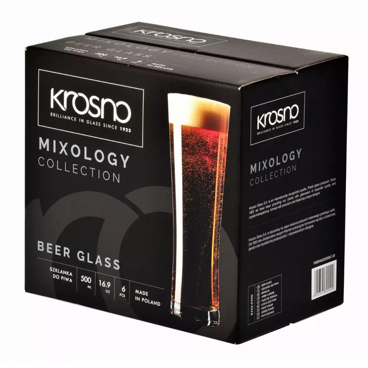 BIERGLÄSER, 6er-Set, 500 ml - Transparent, Glas (0.5L) - Krosno Glass