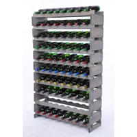 WEINREGAL VINOTECA FLEX PRO HxBxT 135x84x28cm 80 Flaschen auf 10 Ebenen Grau - Grau, Holz (84/135/28cm) - PROREGAL