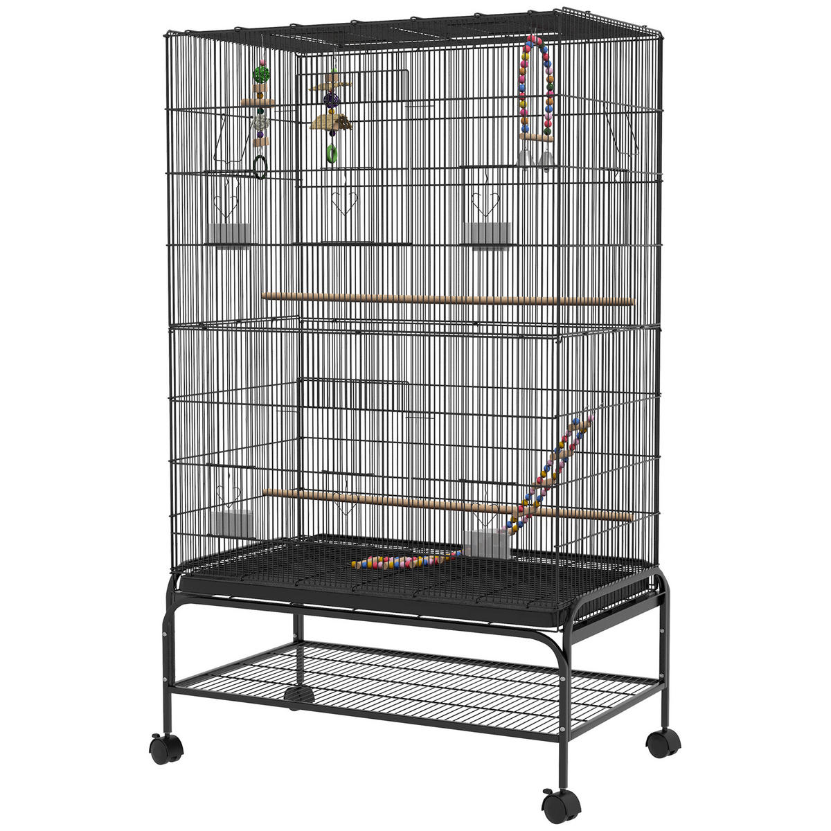 VOGELKÄFIG DE-10609 Schwarz - Schwarz, Metall (58/160/97cm) - ComfortXL
