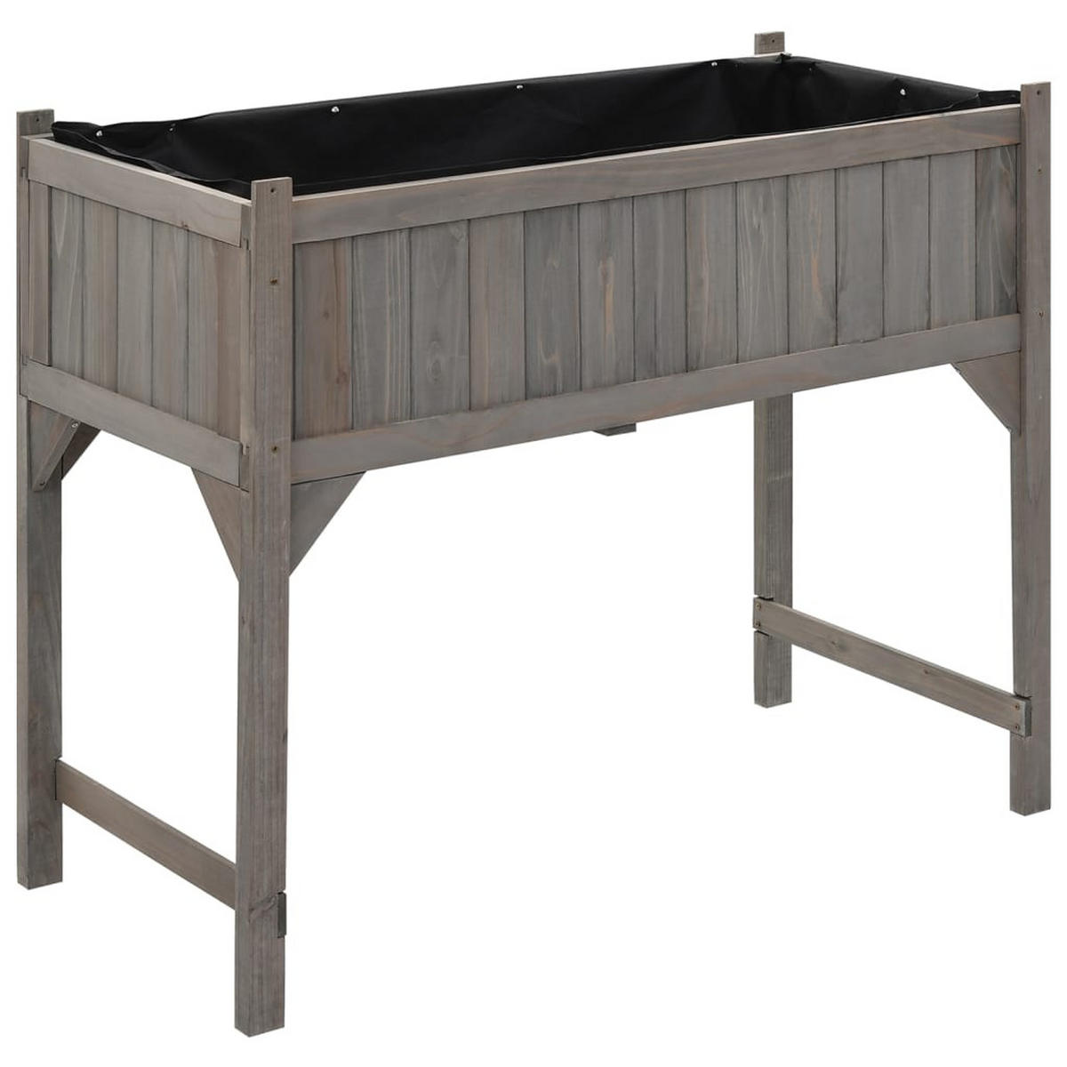 HOCHBEET mit Gewächshaus 110/54/120 cm, aus Massivholz Tanne, Grau - Grau, Holz (54/120/110cm) - vidaXL