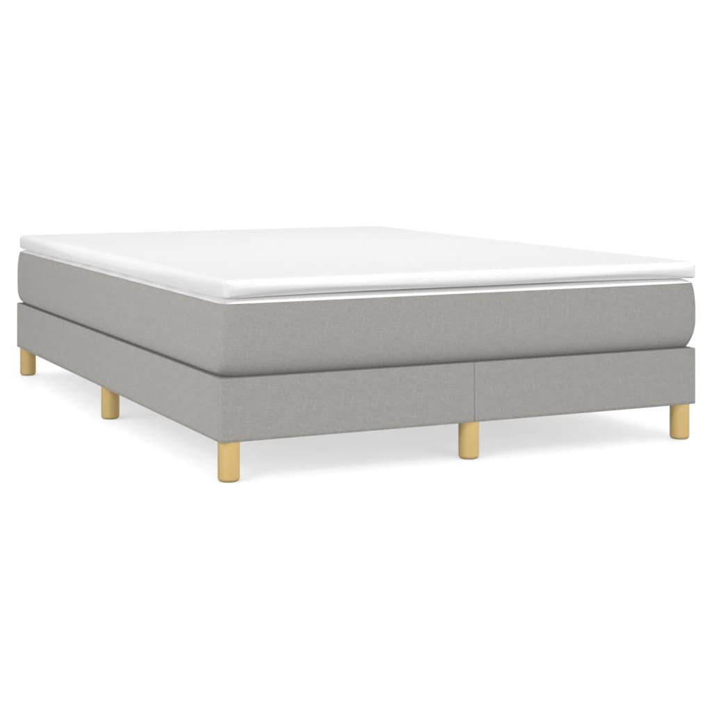 BOXSPRINGBETTGESTELL Hellgrau 140/200 Cm Stoff - Hellgrau, Textil (140/200cm) - vidaXL