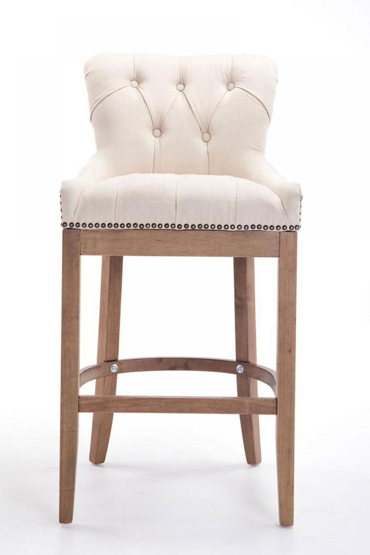 BARHOCKER 2er Set Stoff Creme - Creme/Naturfarben, Holz/Textil (55/109/57cm) - CLP