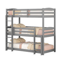 ETAGENBETT 90 x 200 cm, Einzel-/Dreibett aus Holz für Kinder, ohne Matratze, grau - Grau, Holz (90/200cm)