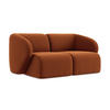 2-SITZER-SOFA Samt Stoff Orange - Terracotta/Schwarz, Holzwerkstoff/Kunststoff (174/75/94cm) - LaMiaSofa