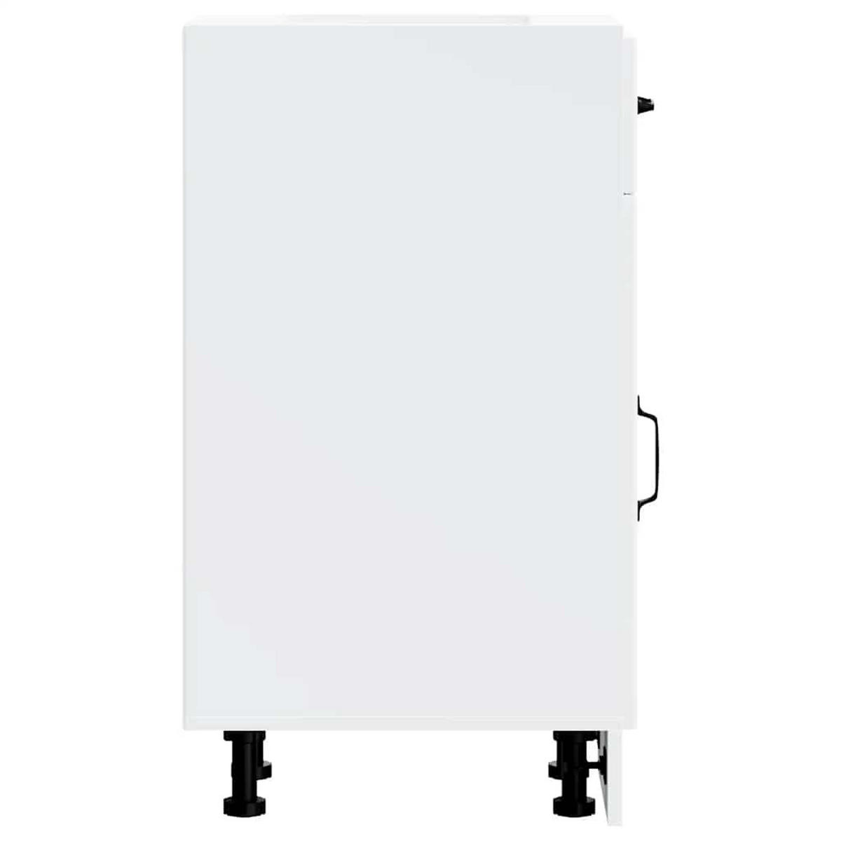 KÜCHENUNTERSCHRANK Lucca mit Tür, Schublade 30/46/81,5 cm aus Holzwerkstoff Weiß - Schwarz/Weiß, Holz/Metall (30/81.5/46cm) - vidaXL