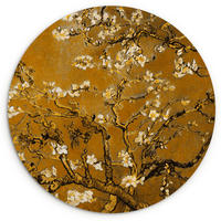 WANDBILD Mandelblüte - Kunst - Van Gogh - Gold 90x90 cm - Wengefarben, Kunststoff (90/90cm) - MuchoWow