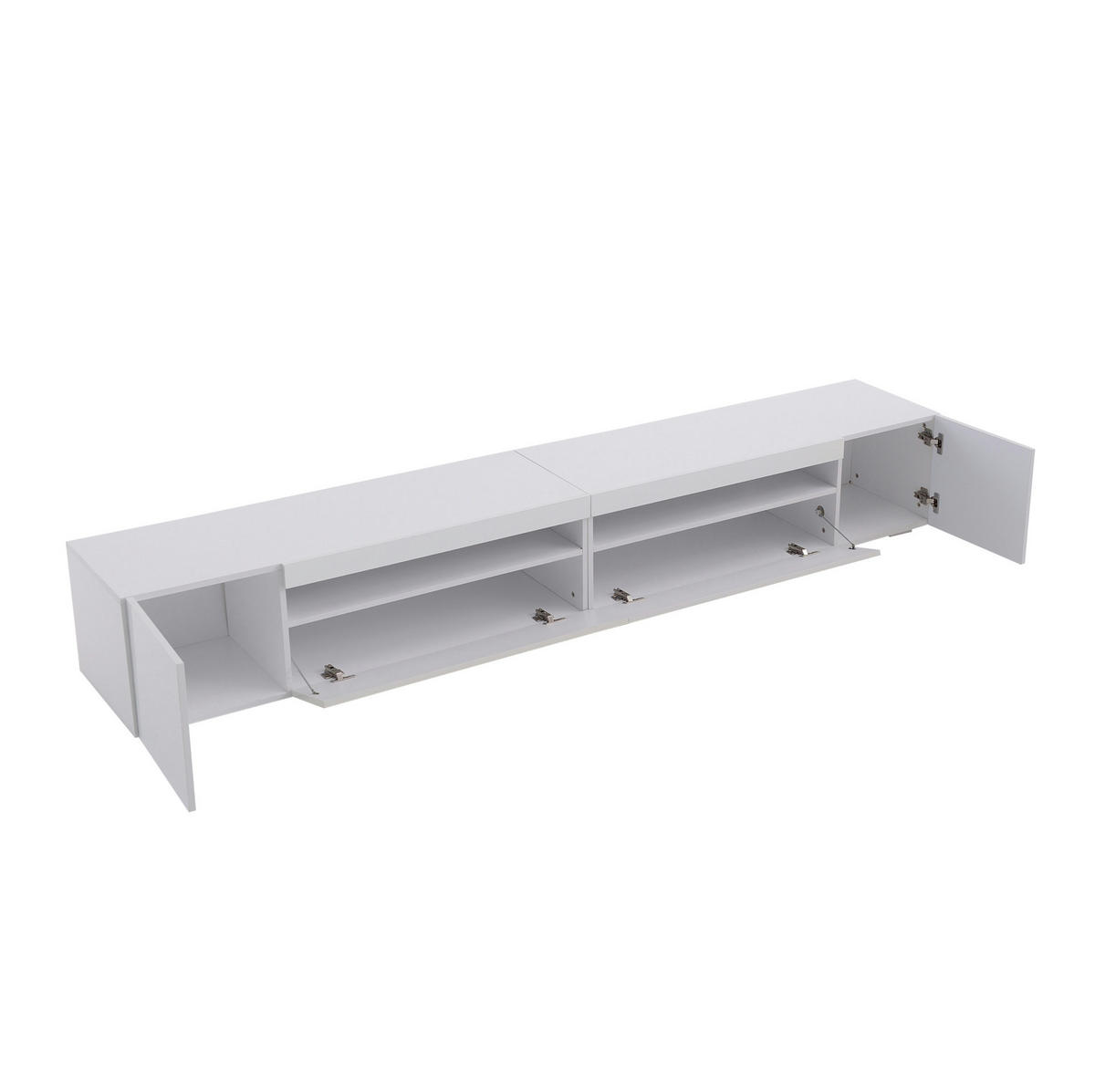 TV ormarić 240/38,5/35,5 cm bijeli od MDF-a s promjenjivom LED rasvjetom - bijela, drvni materijal (240/35.5/38.5cm) - OKWISH