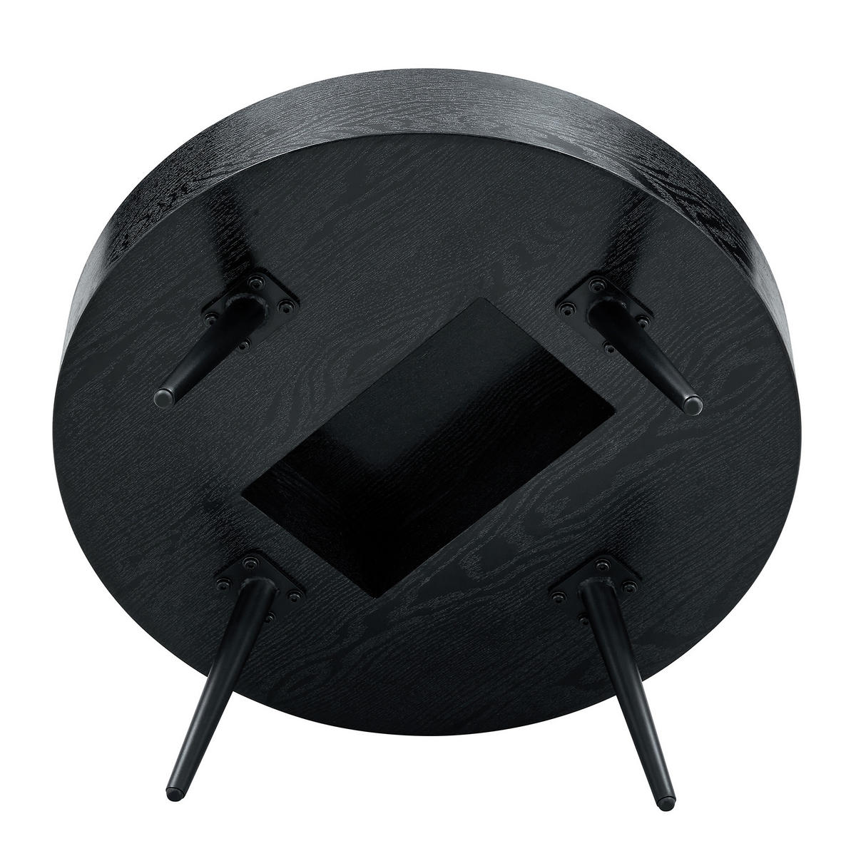 COUCHTISCH 70/70/35,5 cm Schwarz aus Holzwerkstoff und Metall mit verstellbaren rutschfesten Füßen - Schwarz, Holzwerkstoff (70/70/35.5cm) - OKWISH