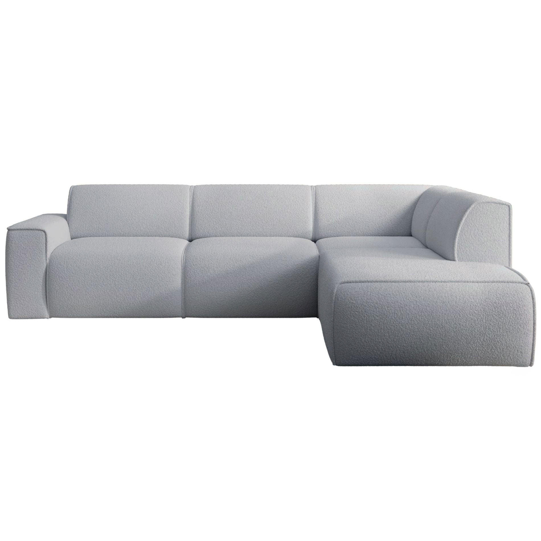 ECKSOFA Bouvi Hellgrau rechts - Hellgrau/Schwarz, Kunststoff/Textil (220/292cm) - Selsey