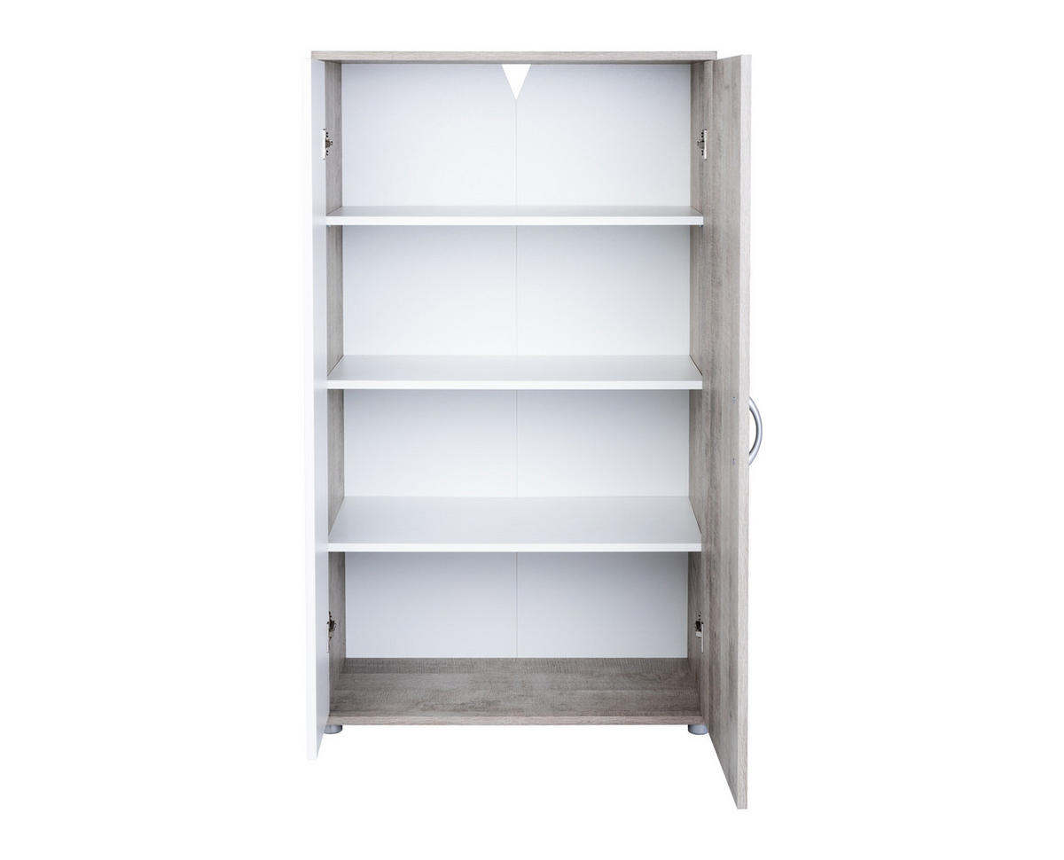 MEHRZWECKSCHRANK 70/121/35 cm Weiß Platinum Oak - Eichefarben/Silberfarben, Holzwerkstoff/Kunststoff (70/121/35cm) - arthur berndt