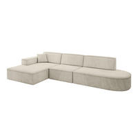 ECKSOFA Ottomane Links IREA-L2-v4 - 328x171x79 cm Dunkelgrau - Ecru, Holzwerkstoff/Textil (328/171cm) - ALTDECOR