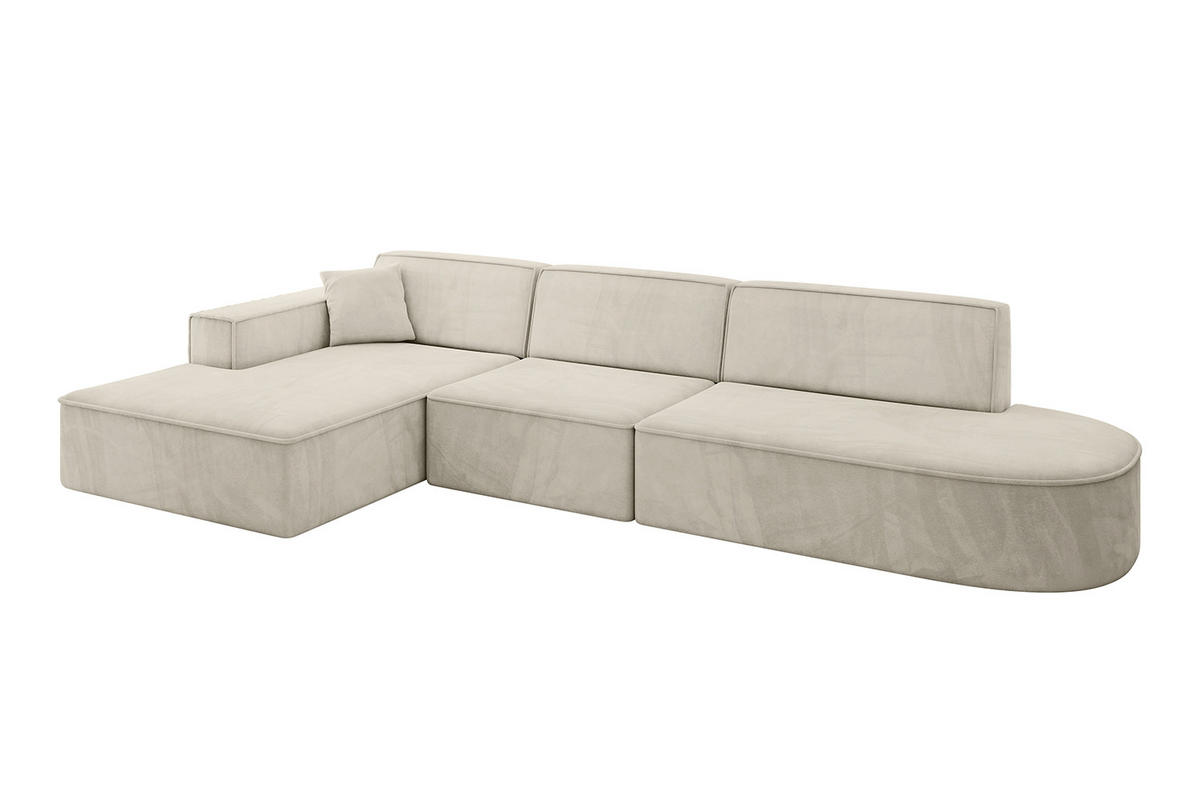 ECKSOFA Ottomane Links IREA-L2-v4 - 328x171x79 cm Dunkelgrau - Ecru, Holzwerkstoff/Textil (328/171cm) - ALTDECOR