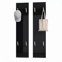 GARDEROBENPANEEL Wandpaneel Schwarz Hochglanz - Schwarz Hochglanz, Holzwerkstoff (120/28/2cm) - Vladon