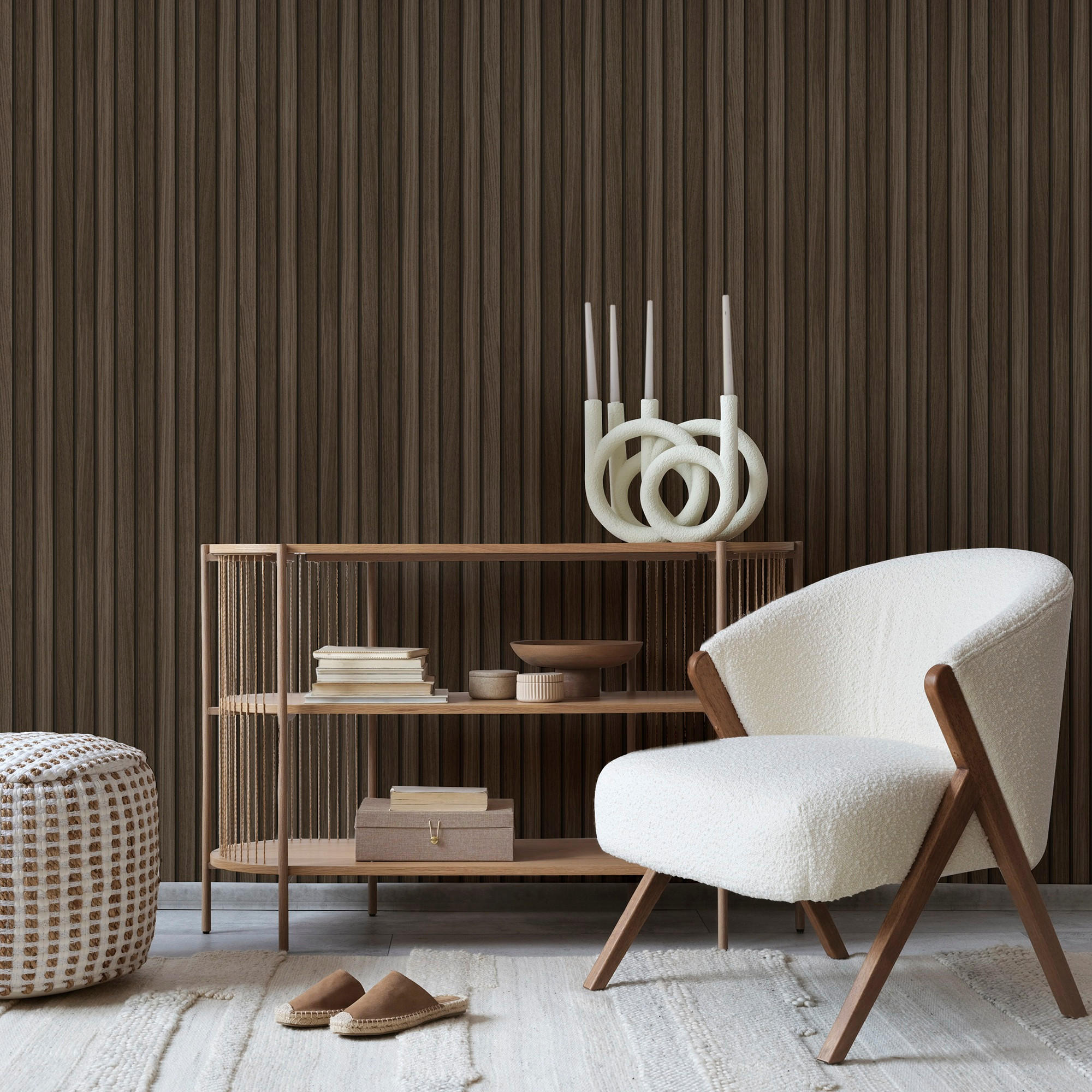 VLIESTAPETE Leisten Oakwood - Braun, Papier/Kunststoff (52/1000cm) - Superfresco Easy