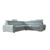 ECKSOFA APOLLO,mit Schlaffunktion und Bettkasten, Farbe: Grau, Velourstoff, Ottomane Links - Grau, Textil (255/255cm) - O-Sofa