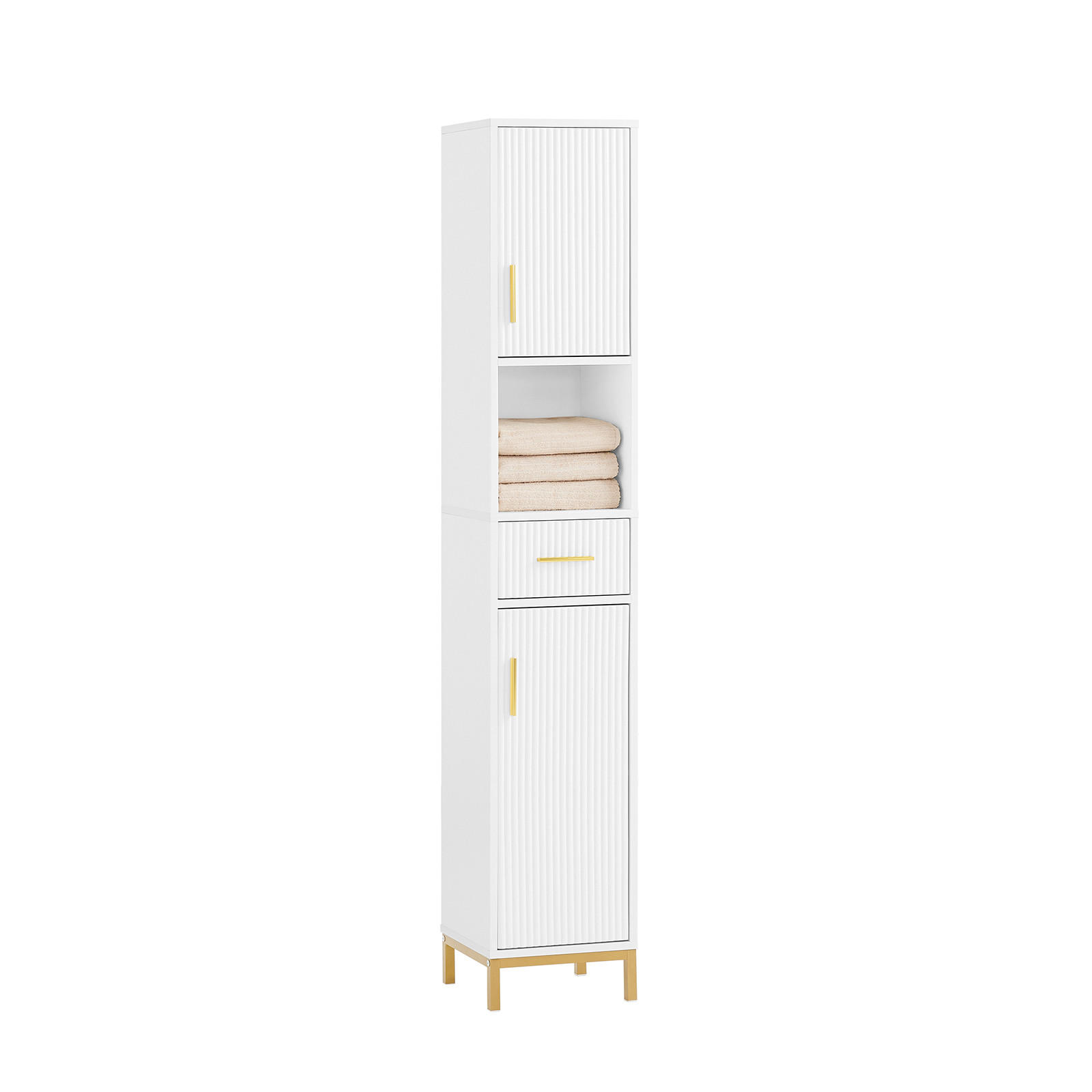 HOCHSCHRANK Weiß - Weiß, Holzwerkstoff/Metall (30/170/30cm) - SoBuy