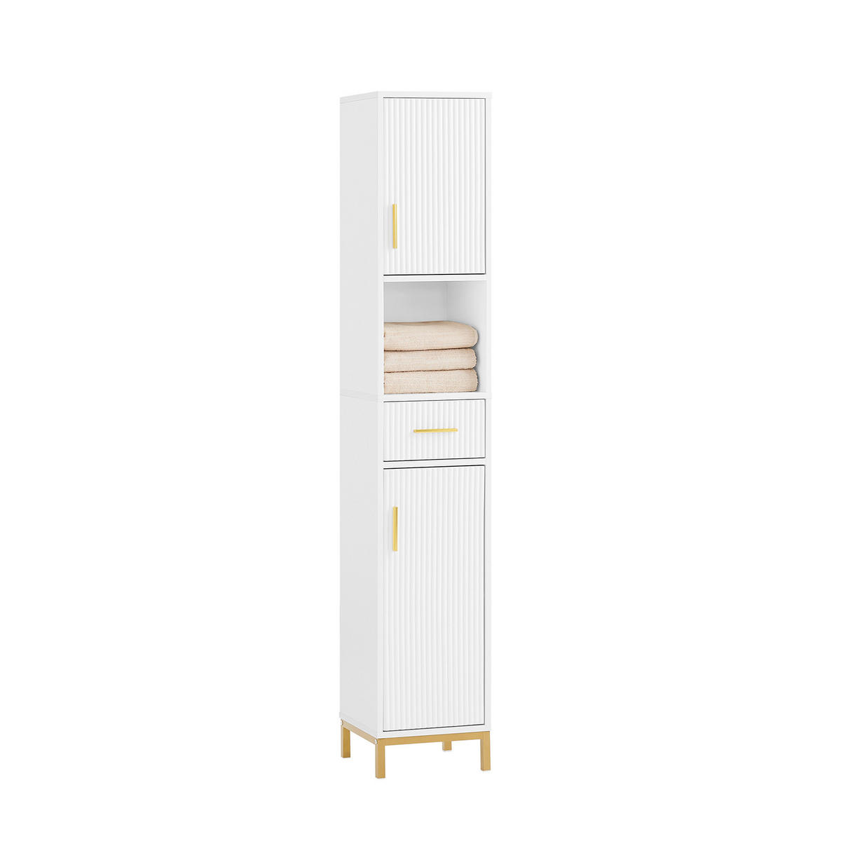 HOCHSCHRANK Weiß - Weiß, Holzwerkstoff/Metall (30/170/30cm) - SoBuy