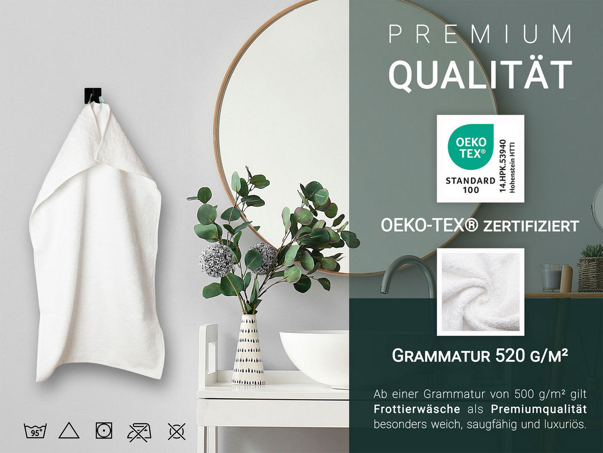 HANDTÜCHER, 6er-Set, 50x100 cm, 100% Baumwolle, Weiß - Weiß, Textil (50/100cm) - Zollner