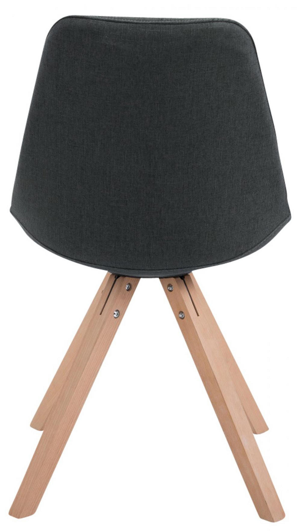 STUHL 4er Set Stoff dunkelgrau - Eukalyptusholzfarben/Dunkelgrau, Holz/Textil (48/84/56cm) - CLP