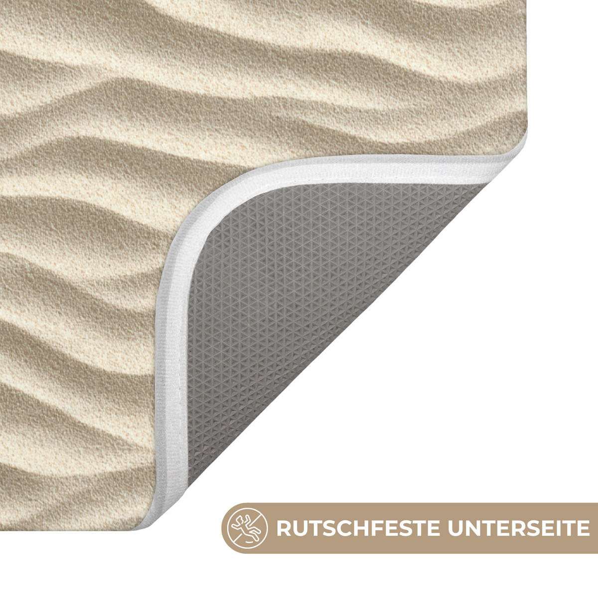 WC-VORLEGER Sand - Wellen - Beige WC Teppich 50x80 cm - Beige, Kunststoff/Textil (50/1cm) - OnlyWow