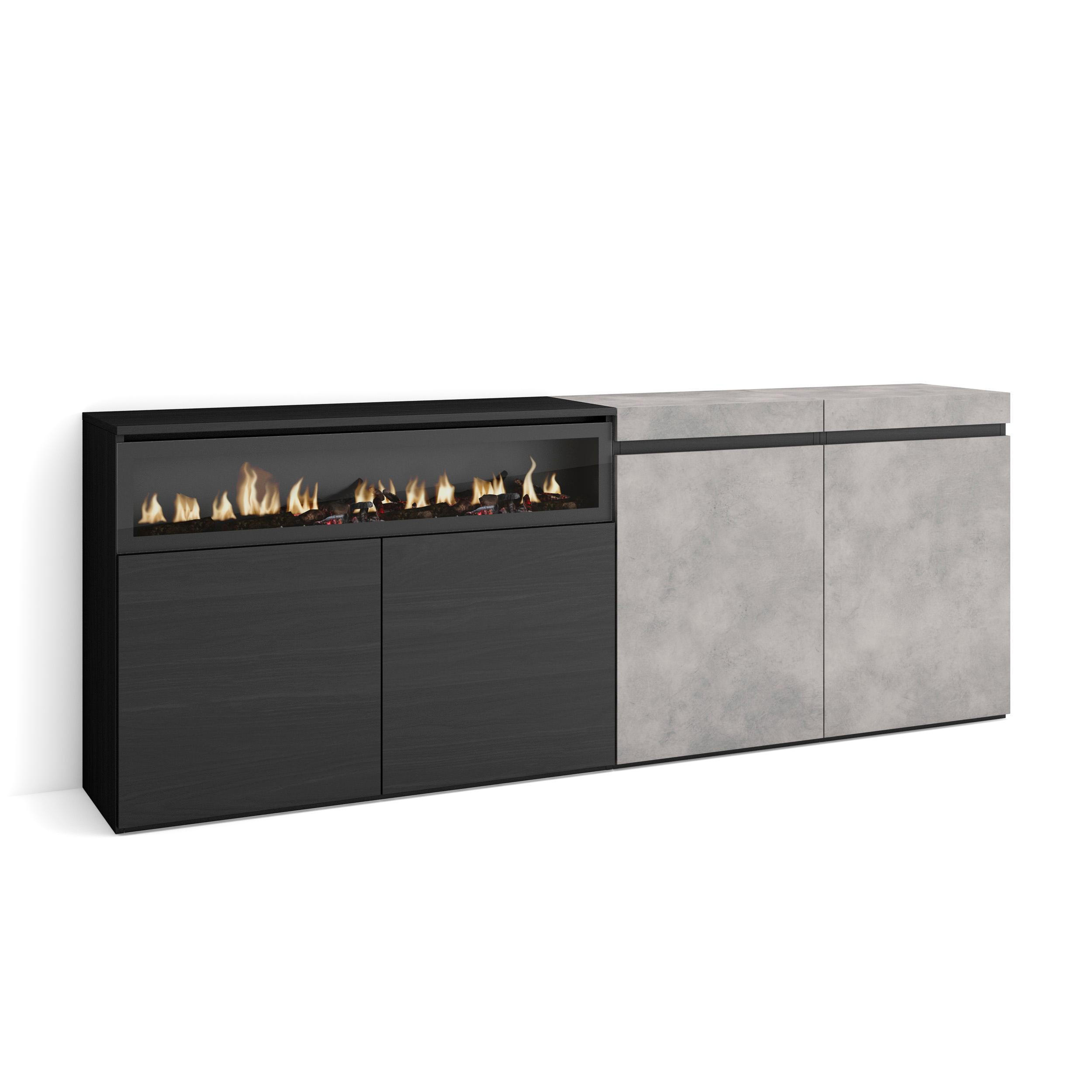 Skraut Home Sideboard Grau 200x75x35 cm