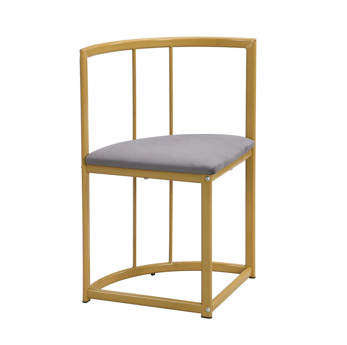 TISCHGRUPPE für 6 Personen mit Polsterstühlen in Weiß und Gold - Weiß, Holzwerkstoff (140/76/80cm) - BEAOK