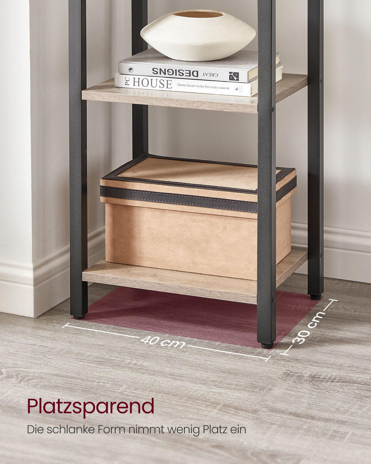 BÜCHERREGAL ABIDJAN - Schwarz, Holzwerkstoff (40/187.5/30cm) - Hansiro