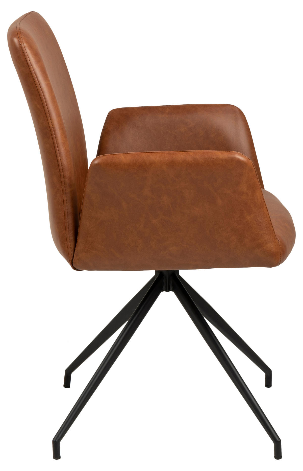 ARMLEHNSTUHL cognac Kunstleder, Metall schwarz - Braun, Holzwerkstoff (56/88/54cm) - ebuy24