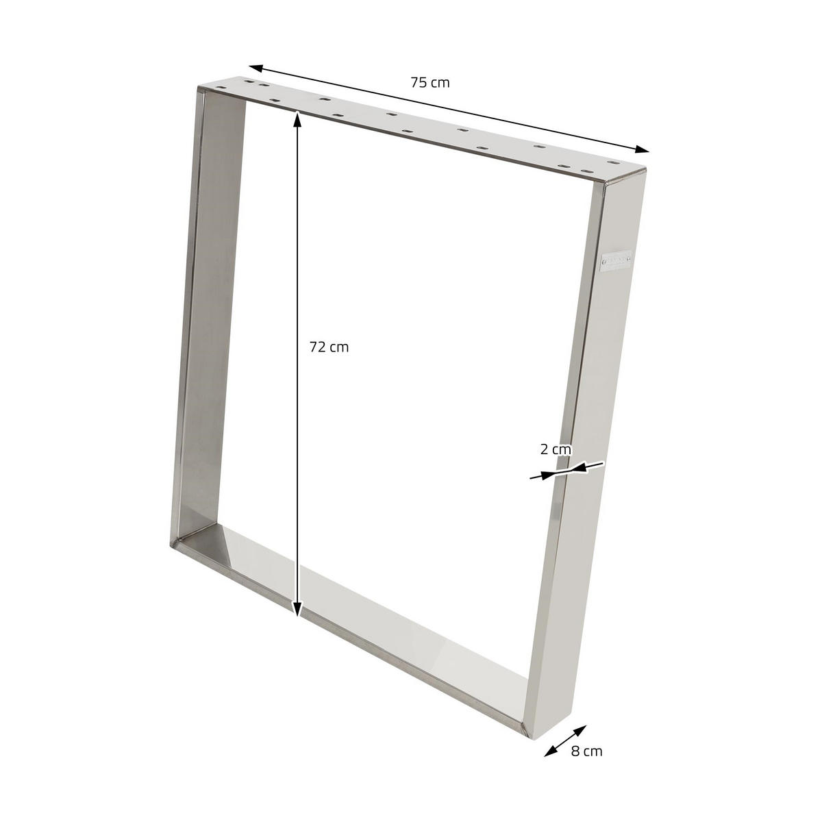 TISCHBEINE 2er Set 80GRAD 75 x 72 cm Silber - Silberfarben, Metall (75/8/72cm) - ML-DESIGN