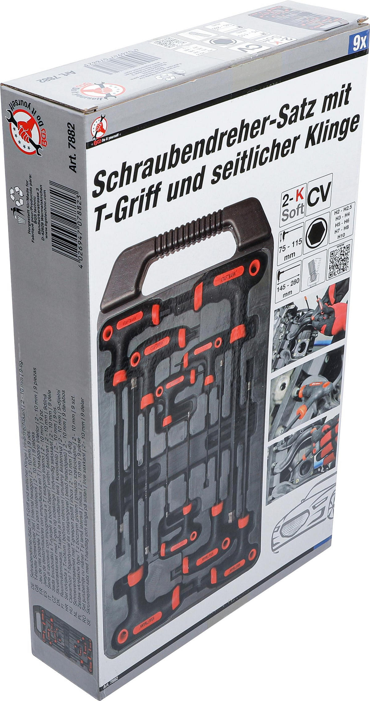 SCHRAUBENDREHER-SATZ MIT T-GRIFF UND SEITLICHER KLINGE | - Multicolor, Kunststoff/Metall (1/1cm) - BGS technic