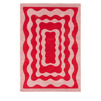 VINTAGE-TEPPICH mit gewelltem Muster - Groove - 160 cm x 230 cm - Rot, Kunststoff (160/230cm) - Drawer