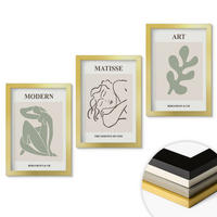 WANDBILDER 3er Set - 20x30 cm Goldrahmen - Stilvolles Design mit Pflanzenmotiven - Goldfarben, Kunststoff (20/30cm) - ArtPrintCave