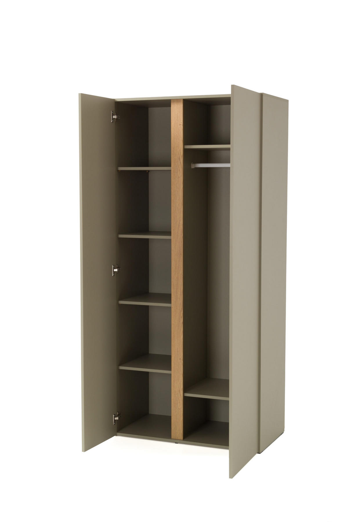 KLEIDERSCHRANK Luis in Eukalyptus und Eiche – Kleiderschrank (2-türig) - Grün, Holzwerkstoff (80/200/120cm)