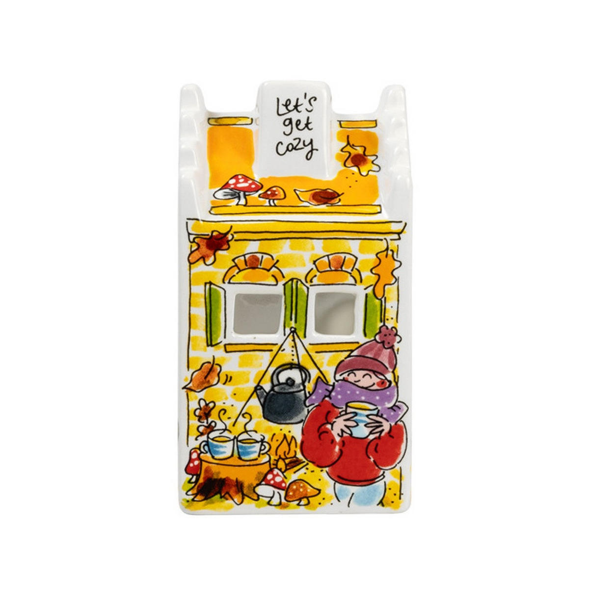 LICHTHAUS Gemütliche Tage - Gemütlich zusammen in Bunt - 15cm - Multicolor, Keramik (8.1/15/8.1cm) - Blond Amsterdam
