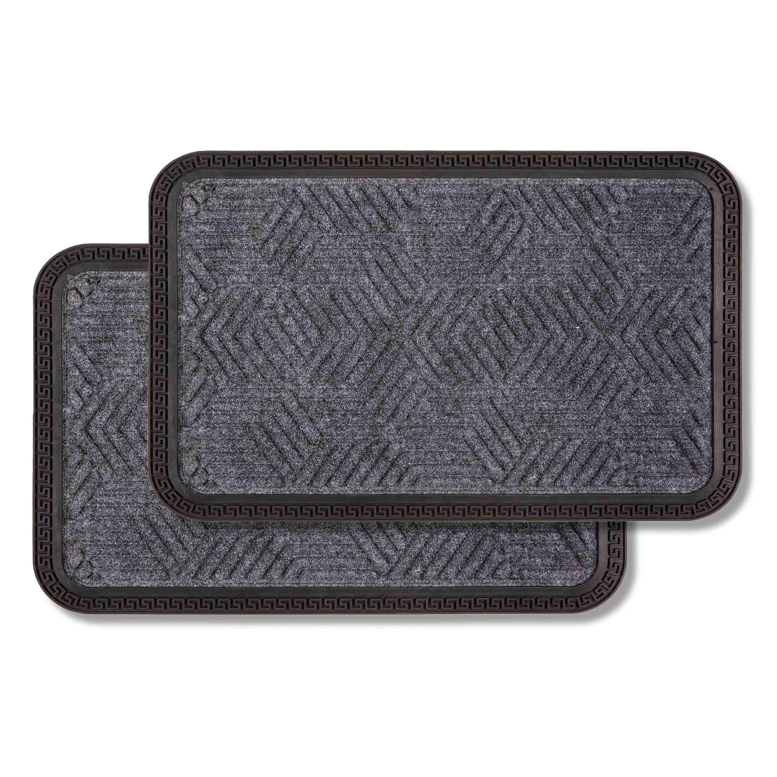 FUSSMATTE AUßEN BORDER STAR 2ER SET - Dunkelgrau, Textil (50/80cm) - Astra