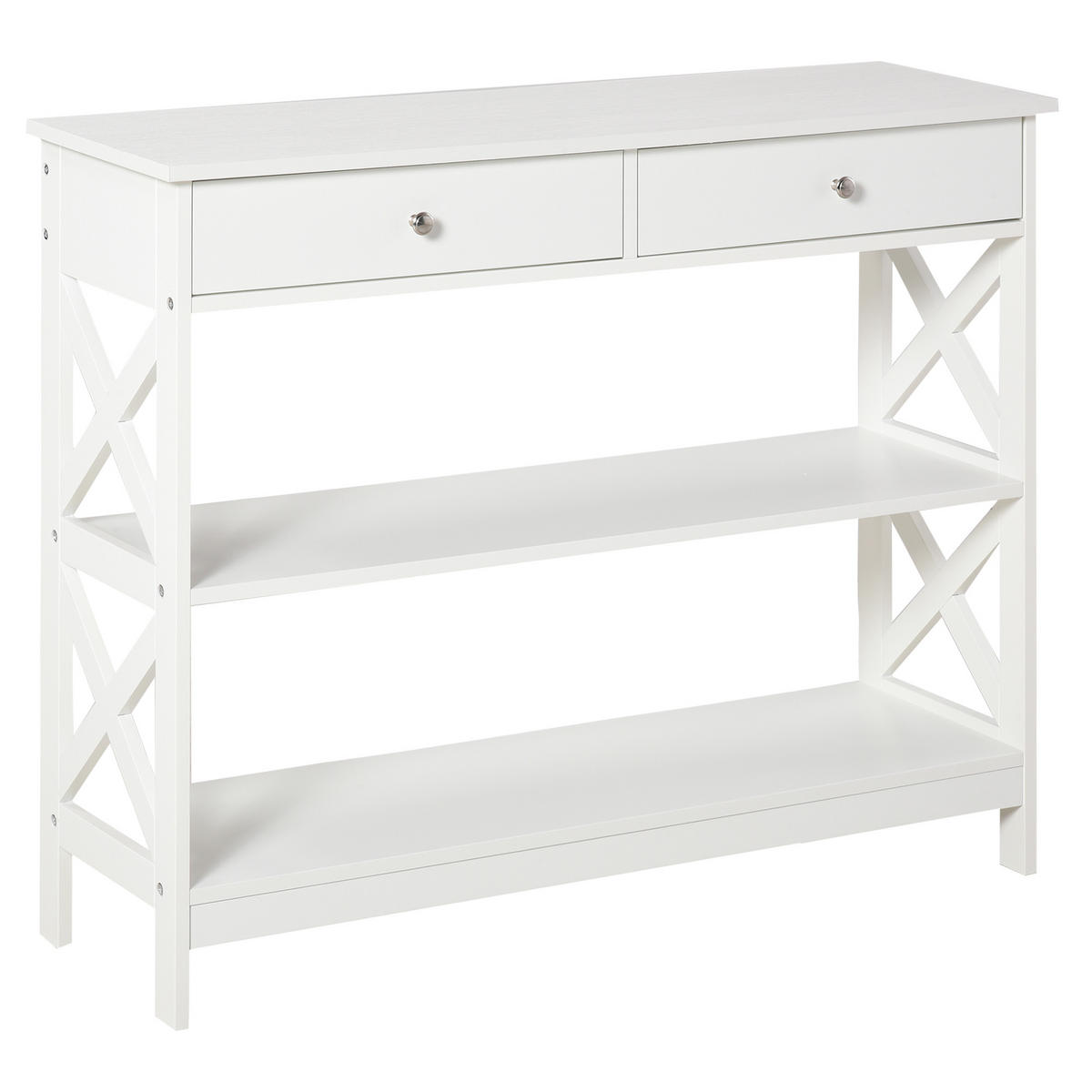 KONSOLENTISCH Weiß MDF 1 Stück - Weiß, Kunststoff (100/30.5/80cm) - GiPP