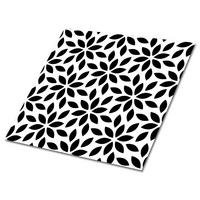 FLIESENAUFKLEBER 9 Stück 30x30 cm selbstklebend Blumenmuster - Schwarz, Textil (30/1.6/30cm) - TULUP