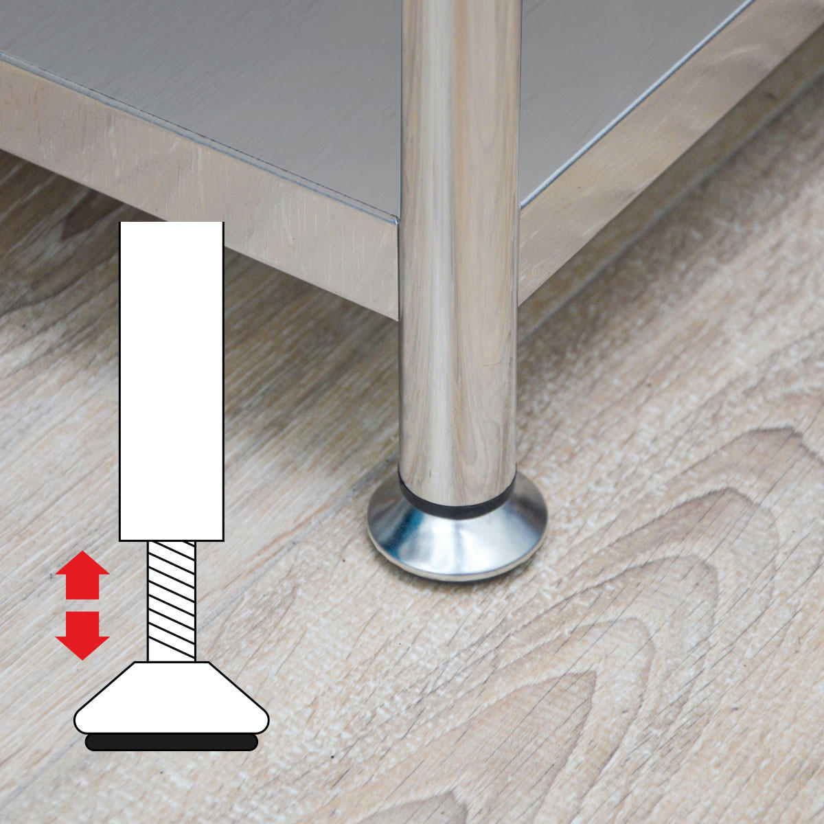 EDELSTAHL-REGAL 74x41x77 cm bis 120kg mit 3 Ebenen - Grau, Metall (41/77/74cm) - shelfr