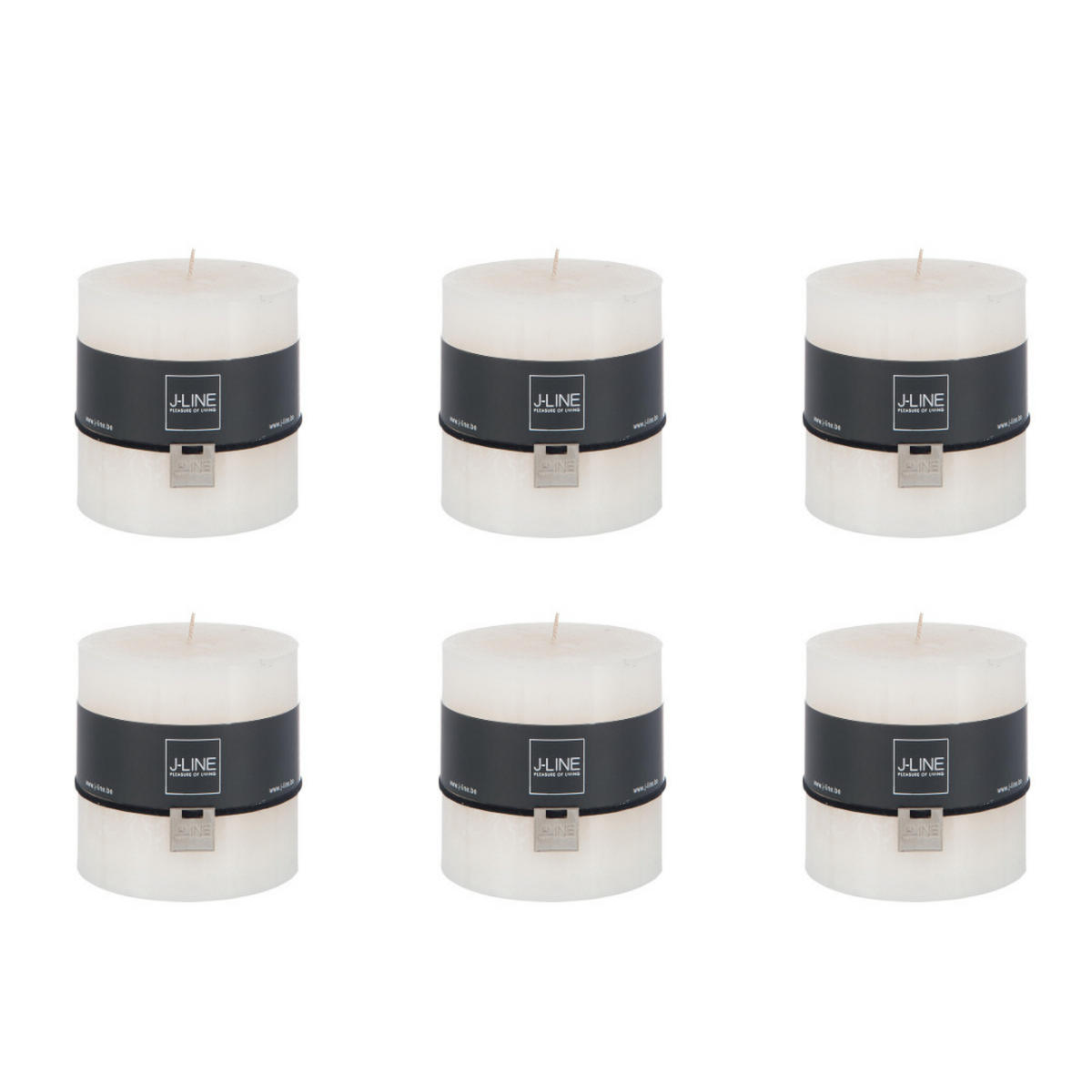 DUFTKERZE ZART - Vanille - 64 Std. - 6er set - Creme, Paraffin (10/10cm) - J-Line