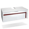 WASCHBECKENUNTERSCHRANK Aloha Absetzungen in Bordeaux Hochglanz - Bordeaux, Holzwerkstoff (96/36/51cm) - Vladon