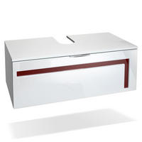 WASCHBECKENUNTERSCHRANK Aloha Absetzungen in Bordeaux Hochglanz - Bordeaux, Holzwerkstoff (96/36/51cm) - Vladon