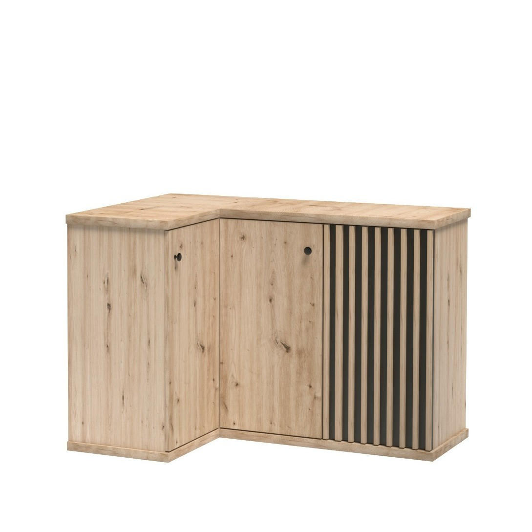 KOMMODE ALMERIA 122,6/85,4/40,6cm mit Schubladen 2 Türen Eiche Artisan - Eiche Artisan, Holzwerkstoff (122.6/85.4/40.6cm) - MASSENO