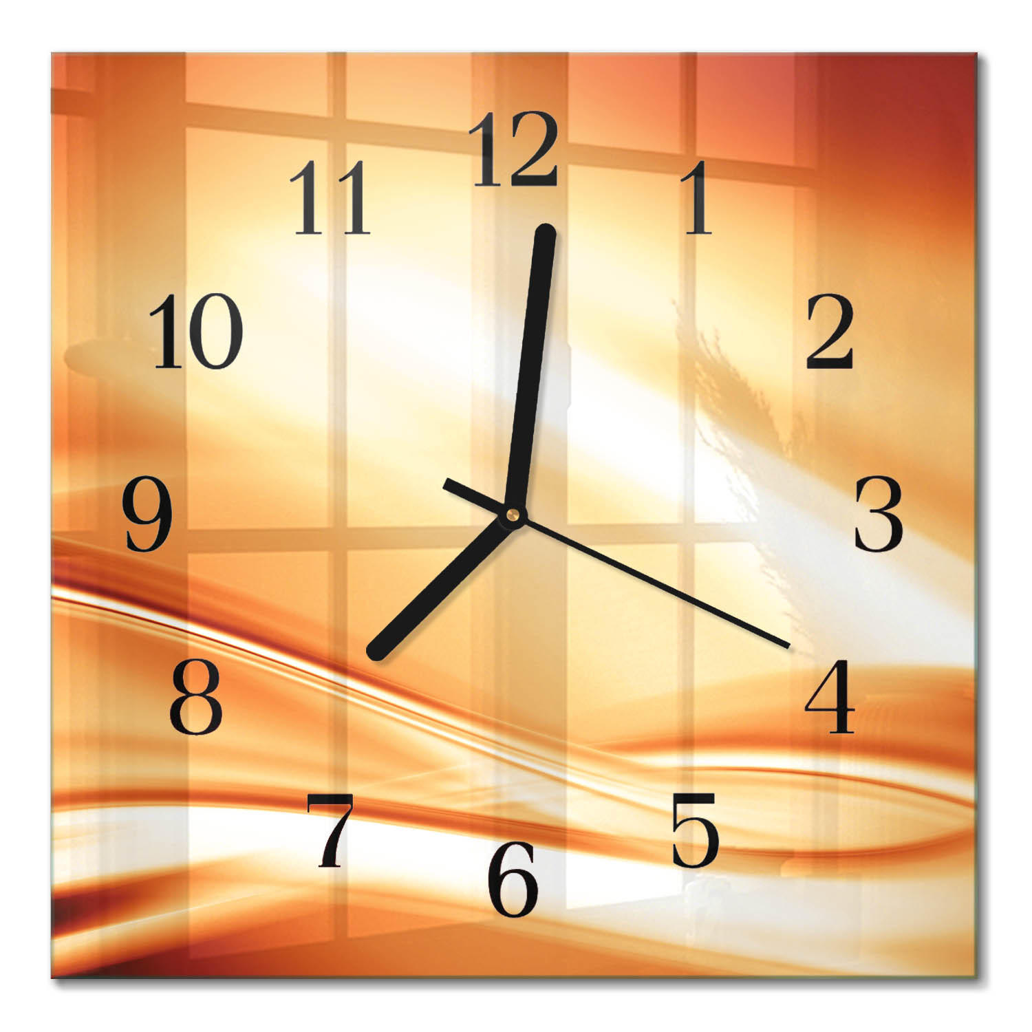 WANDUHR 30x30 cm - Abstraktion - Orange, Glas (30/30/0.4cm) - TULUP
