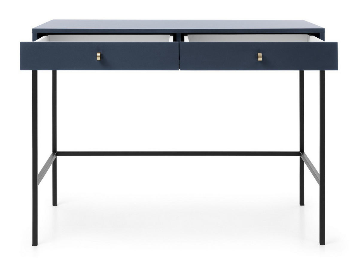 SCHMINKTISCH Monti, Schubladen, 104 cm, Marineblau + Schwarz - Schwarz/Dunkelblau, Holz/Metall (104/78/50cm) - Emporius