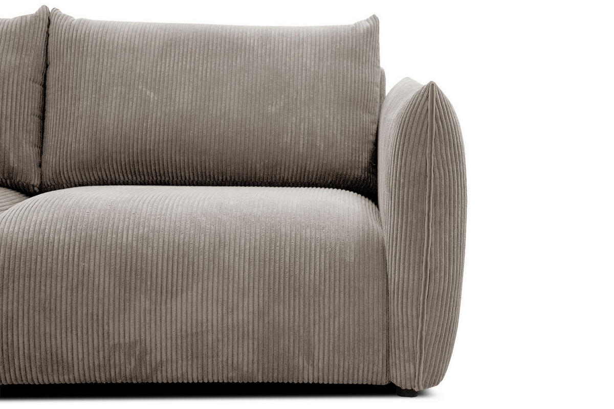 ECKSOFA TAUER 5-Sitzer, taupe - Taupe/Schwarz, Holzwerkstoff/Kunststoff (173/294cm) - Courtois Laville