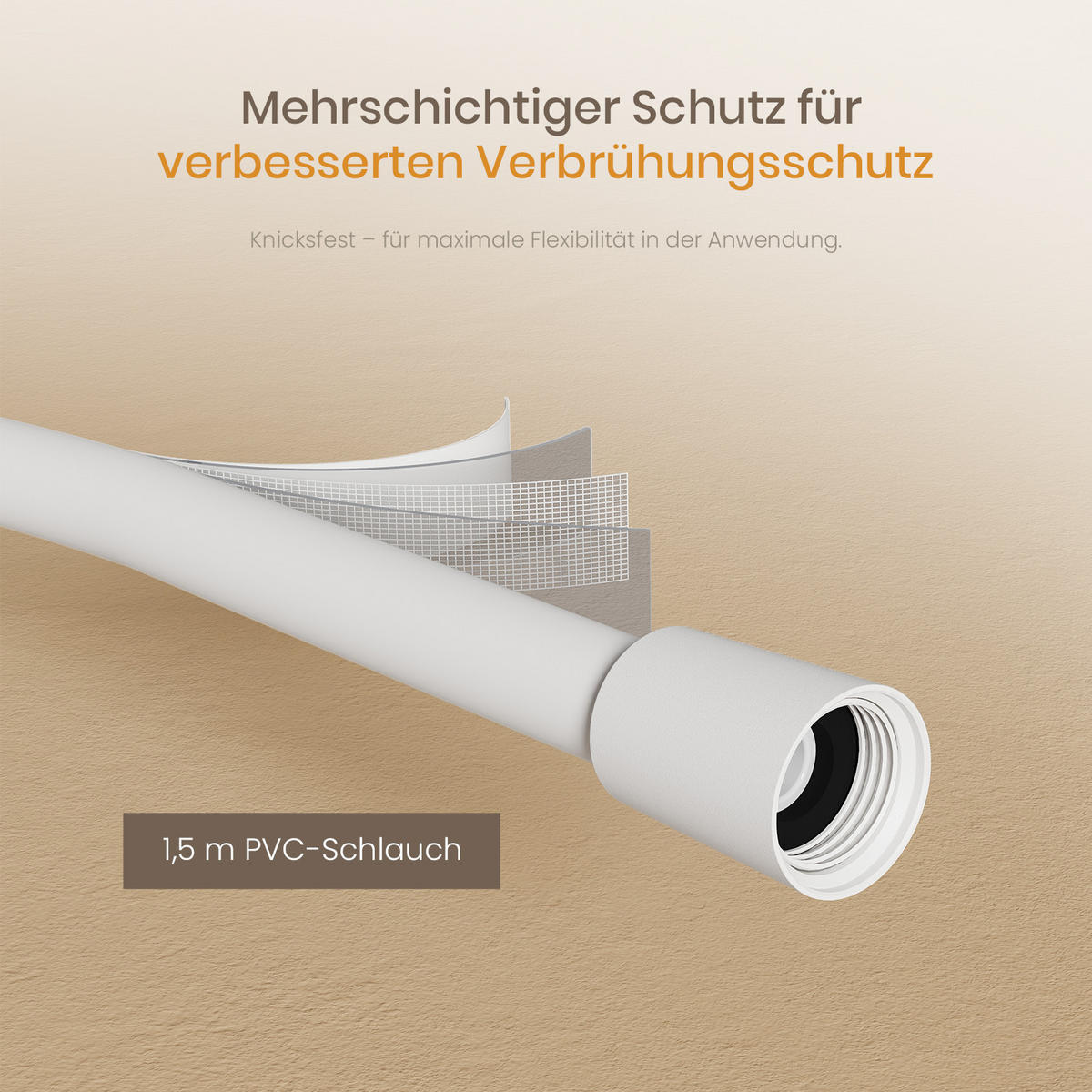 ÜBERKOPFBRAUSESET mit Thermostat Einstellbarer Durchfluss 4-Strahl Mattweiß - Weiß, Metall (40.2/105/57.3cm) - EMKE