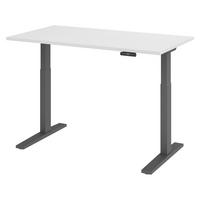 SCHREIBTISCH elektrisch XMKA 80/140/74 cm in Weiß/Graphitfarben - Graphitfarben/Weiß, Holzwerkstoff (80/140/74cm) - bümö