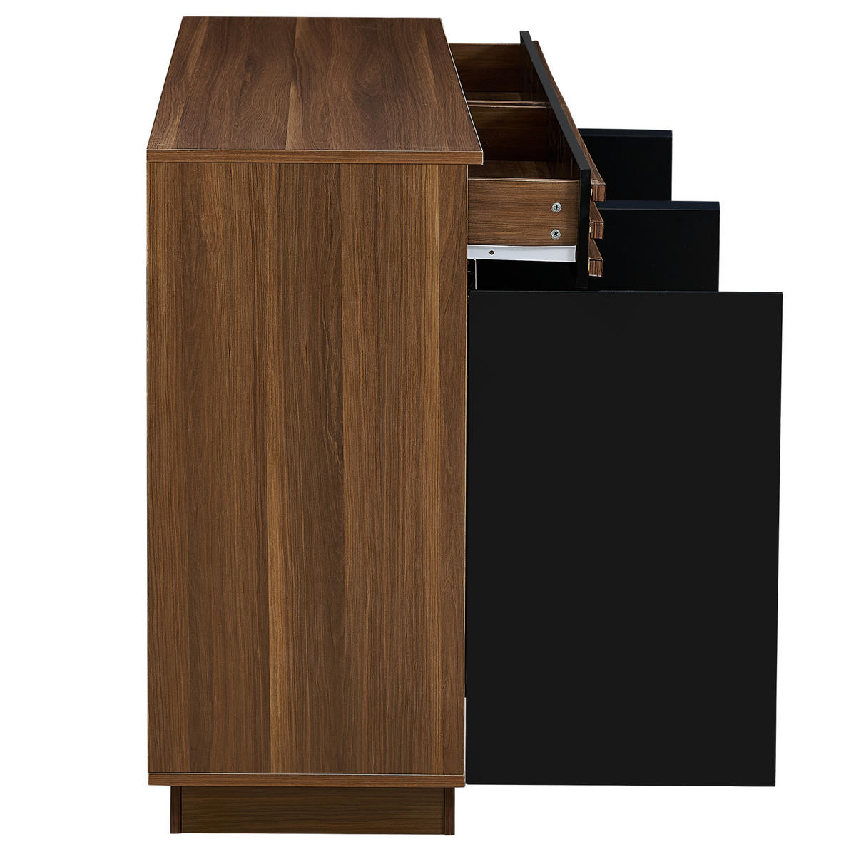 SIDEBOARD 150/40/85 cm Schwarz/Braun aus MDF mit viel Stauraum - Schwarz, Holzwerkstoff (40/85/150cm) - OKWISH